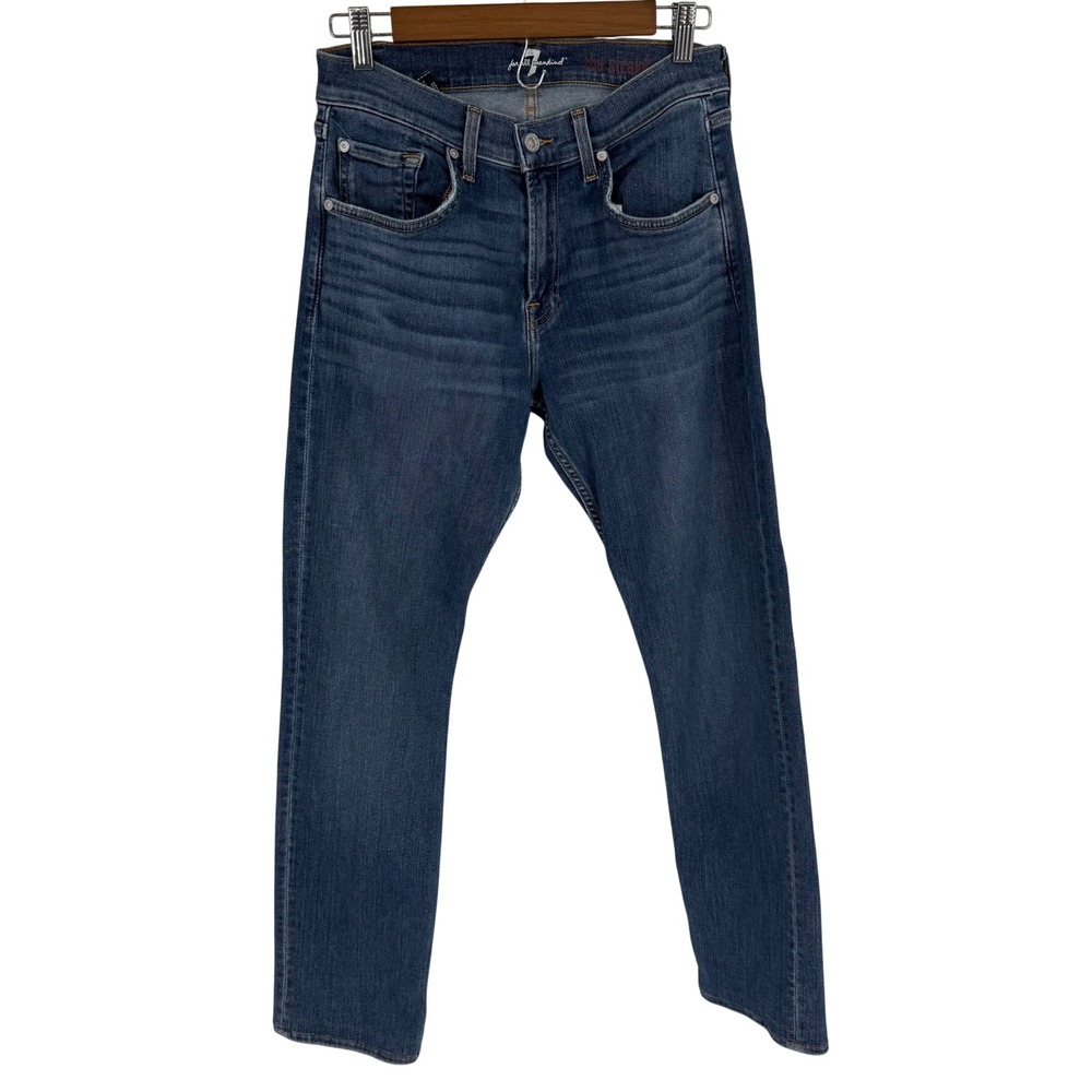 7 For‎ All Mankind The Straight Jeans Mens 30 Excellent Medium Wash RTA121052
